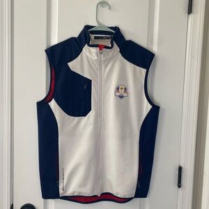 Ralph Lauren Double RL White and Navy Zip Vest
